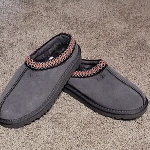 UGG Men's Charcoal Slip-Ons with Orange Trim